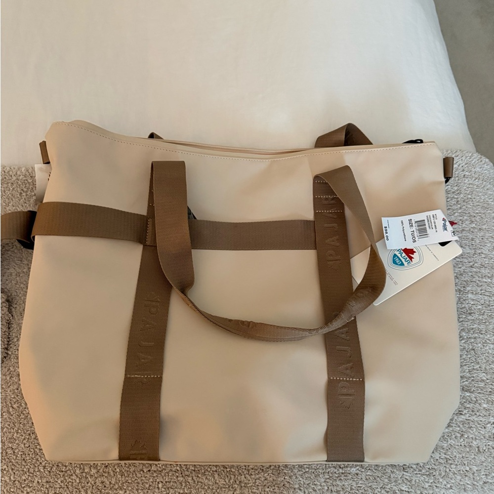 Pajar Cream and Brown Tote Bag - Picture 1 of 5